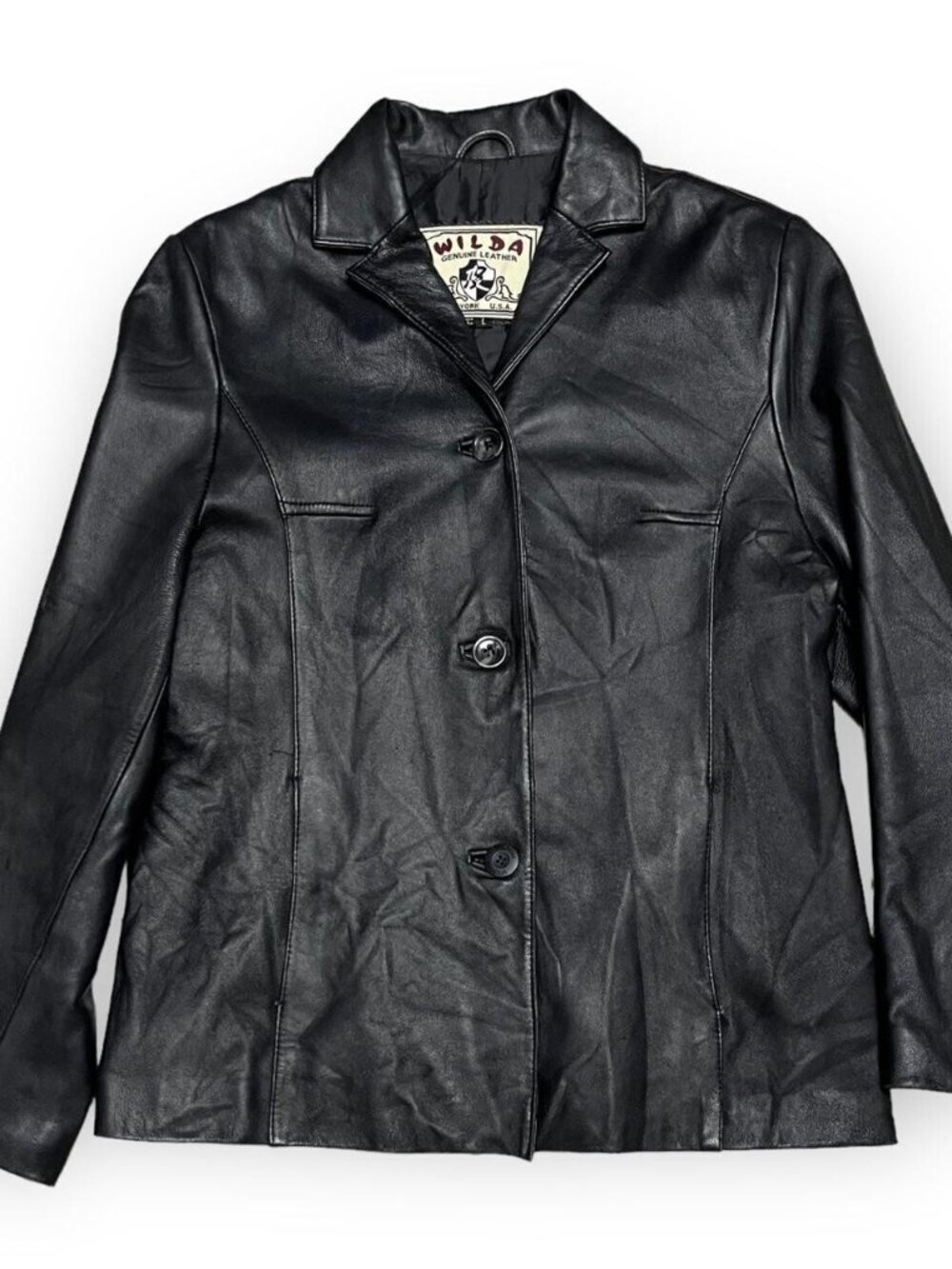 Vintage WILDA LEATHER 90s Luxury Designer Womens Jacket - Large